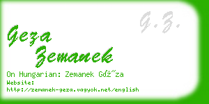 geza zemanek business card